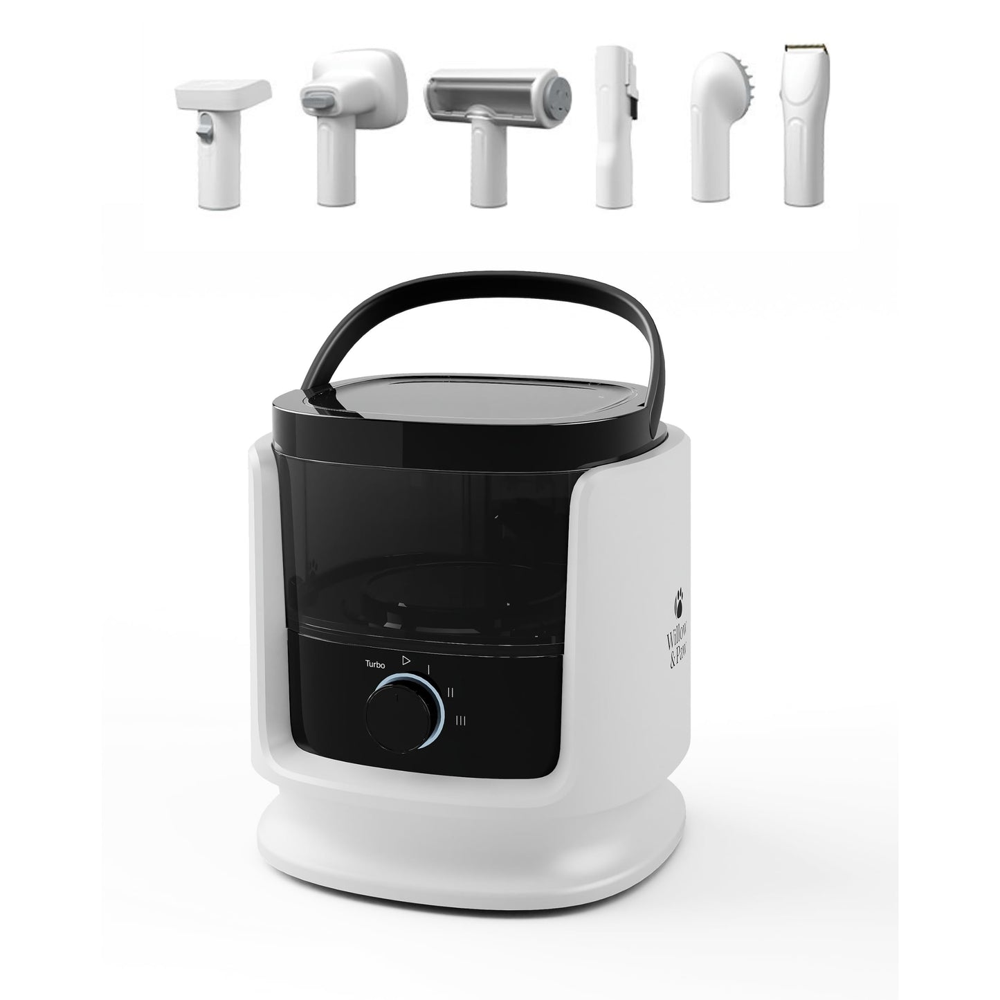 Willow & Paw 6-in-1 Pet Grooming Vacuum Kit, 350W Suction, 3.5L Capacity, Low Noise, with Trimmer, Deshedding Brush, and 6 Combs (3mm-24mm), for Dogs and Cats